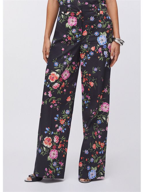 Pantaloni straight a fiori LIU JO | CA6358T589A/P9631